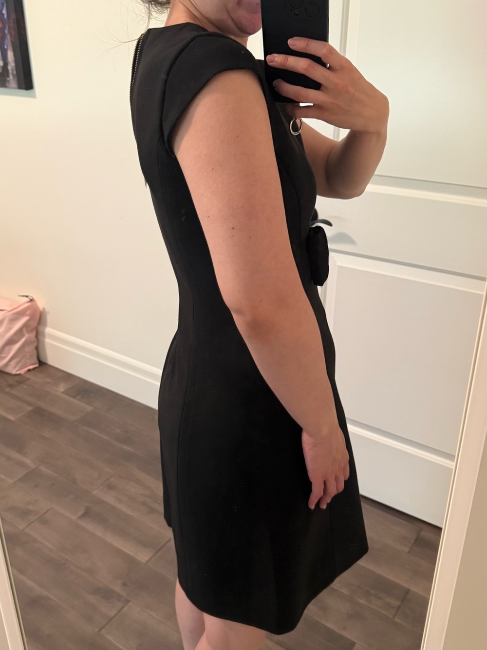 Kate Spade Classic Black Bow-Accent Sleeveless A-Line Dress - Picture 4 of 11